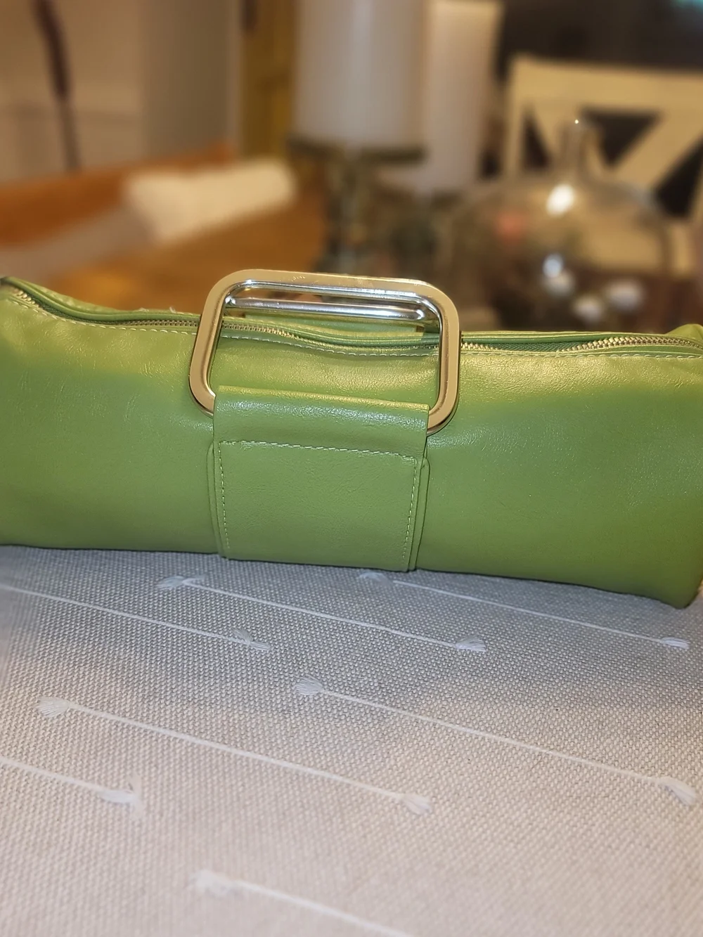 Vintage ALDO Lime Green Barrel Clutch Bag